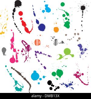 Collection de divers symboles éclaboussure d'encre illustrations vectorielles Illustration de Vecteur