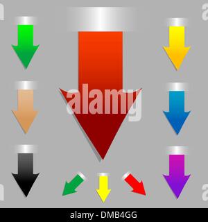 Flèche vecteur défini comme les tags. Autocollants en couleur Illustration de Vecteur