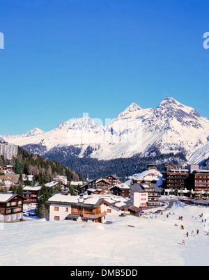 L'hiver ski alpin resort, Grindelwald, Canton de Berne, Suisse Banque D'Images