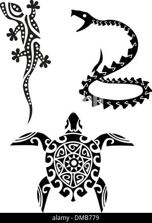 Tribal tattooo reptiles Illustration de Vecteur