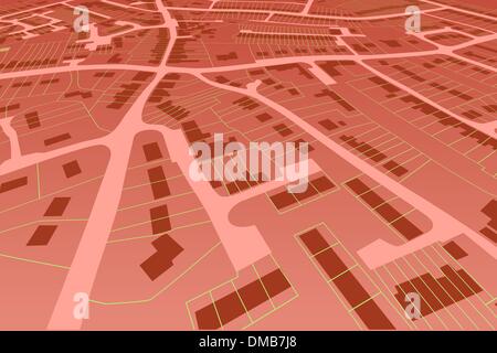 Perspective Streetmap Illustration de Vecteur