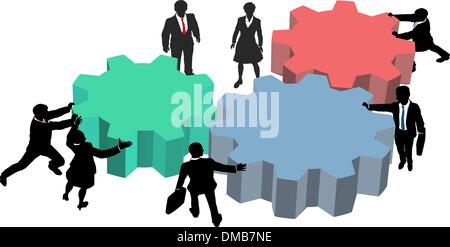 Les gens travaillent ensemble technology business plan Illustration de Vecteur