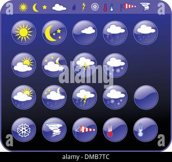 Icônes météo Illustration de Vecteur