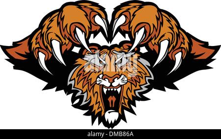 Mascotte tigre bondissant Logo Graphique Illustration de Vecteur