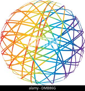 Sphère de la couleur des lignes abstraites Illustration de Vecteur