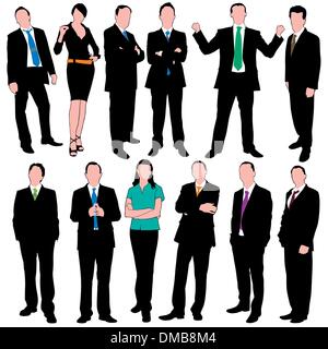 Les gens d'affaires 12 silhouettes Illustration de Vecteur