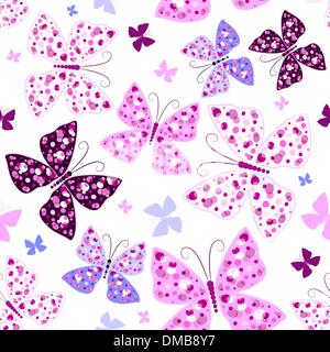 Modèle transparent avec papillons Illustration de Vecteur