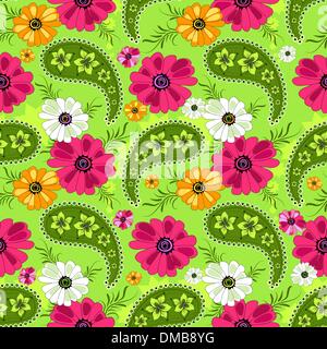 Motif floral vert transparent Illustration de Vecteur