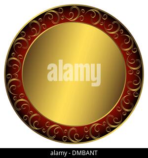 Golden-rouge-cadre noir Illustration de Vecteur