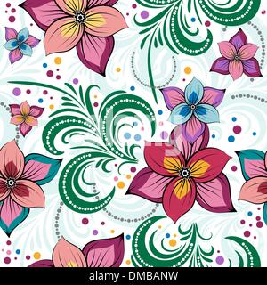 Vivid Floral motif transparent Illustration de Vecteur