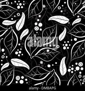 Motif floral noir Illustration de Vecteur