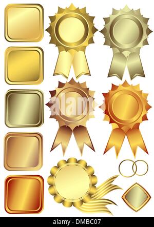 Définir des cadres gmetallic Illustration de Vecteur