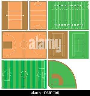 terrains de sport Illustration de Vecteur