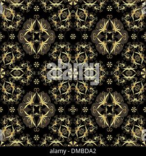 Un modèle noir et or Illustration de Vecteur