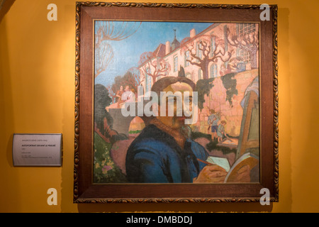 L'auto-PORTRAIT EN FACE DE LA PRIEURE, 1921, une ŒUVRE DE MAURICE DENIS, le Musée départemental MAURICE DENIS INSTALLÉ DEPUIS 1976 DANS L'émission la peintre CHAMBRE ET STUDIO APPELÉ LE PRIEURÉ, LE LOGEMENT DES OEUVRES DE L'ARTISTE ET PAR LES NABIS, SAINT-GERMAIN-EN-LAYE, YV Banque D'Images