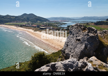 Playa de Berria, près de l'Argoňos, Costa Verde, Cantabria, ESPAGNE Banque D'Images