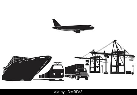 Chargement et transport Illustration de Vecteur