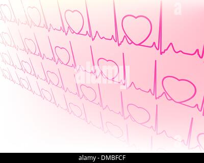 À partir de la courbe de l'électrocardiogramme, test d'EKG. EPS 8 Illustration de Vecteur