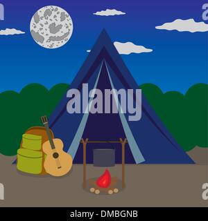 Nuit de camping. Illustration de Vecteur