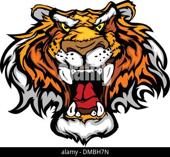Cartoon Mascot Tiger Head Vector Illustration Illustration de Vecteur