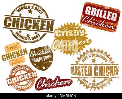 Ensemble de timbres de poulet Illustration de Vecteur