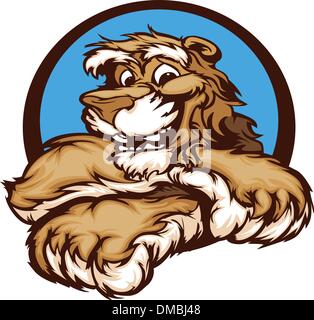 Image d'un vecteur graphique heureux mignon Cougar Mascot Illustration de Vecteur