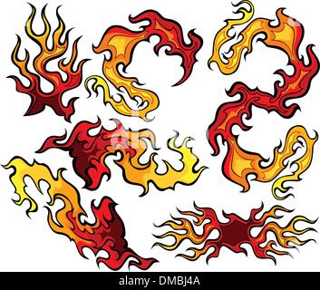 Feu et flammes Icône Vecteur Ilustrations Illustration de Vecteur