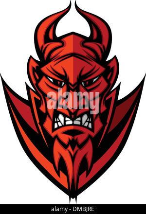 Mascotte diable démon Head Vector Illustration Illustration de Vecteur