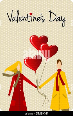 Happy Valentines Day Greeting card Illustration de Vecteur