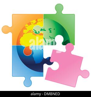 Puzzle globe Vector Illustration de Vecteur