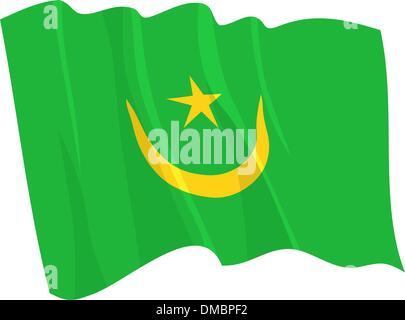 Waving Flag politique de la Mauritanie Illustration de Vecteur