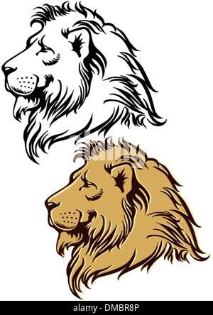 Lion de profil Illustration de Vecteur