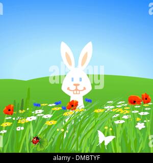 Lapin sur le pré Illustration de Vecteur