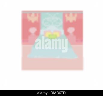 Vecteur de l'intérieur chambre à coucher Illustration de Vecteur