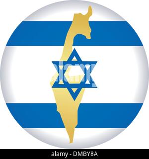 Bouton drapeau en couleurs d'Israël Illustration de Vecteur