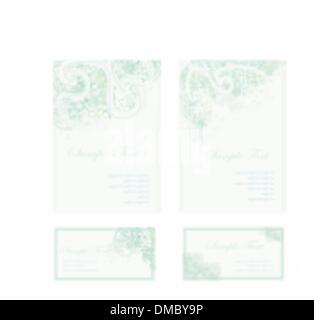 Set de cartes de réception de mariage Illustration de Vecteur