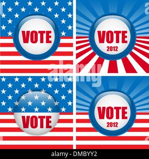 Les boutons de vote. Ensemble de quatre avec l'arrière-plan Illustration de Vecteur