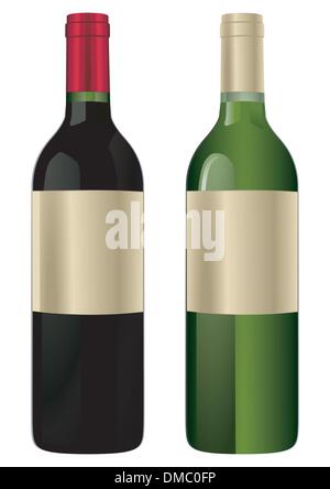 Deux bouteilles de vin Illustration de Vecteur