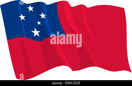 Waving Flag Politique de Samoa Illustration de Vecteur