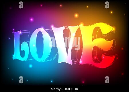 Enseigne au néon love Illustration de Vecteur