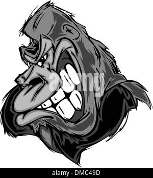 Gorilla ou Ape Mascot Cartoon Illustration de Vecteur