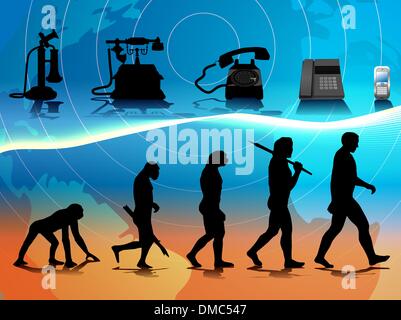 évolution du téléphone Illustration de Vecteur