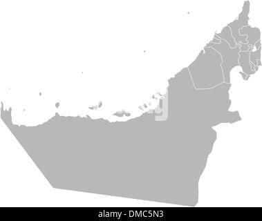 La carte des Émirats Arabes Unis Illustration de Vecteur