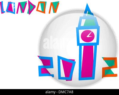 Jeux Olympiques de 2012 à Londres. Big Ben Illustration de Vecteur