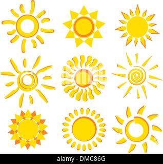 Soleil collection de symboles vectoriels Illustration de Vecteur