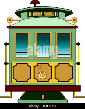 Tram Vintage Illustration de Vecteur