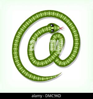 Police de serpent. Le symbole E-mail Illustration de Vecteur