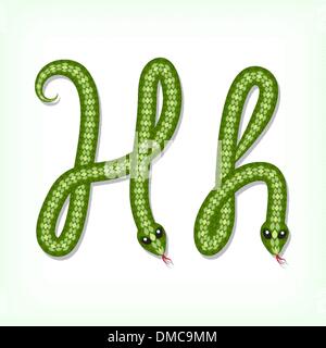 Police de serpent. Lettre H Illustration de Vecteur