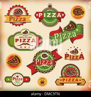 Vintage labels pizza Illustration de Vecteur