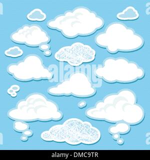 Vector set de nuages cartoon Illustration de Vecteur